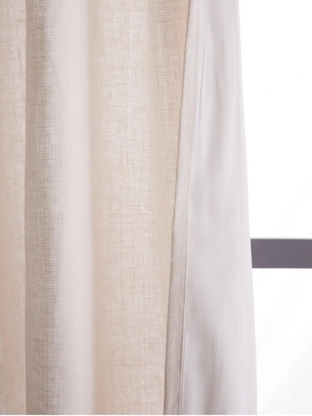 QUINCE Set Of 2 48x96 Heavyweight European Linen Curtains Sand 0146